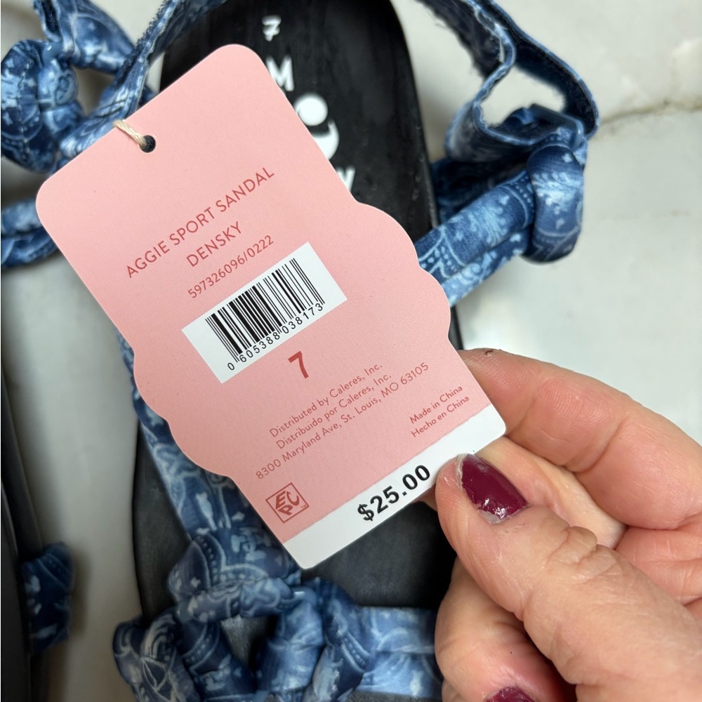 Sam & Libby Blue Patterned Sandals - Picture 5 of 5